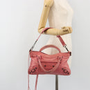 BALENCIAGA The First Hand Bag Leather 2way Pink 103208 6643 Auth fm5411V-30