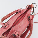 BALENCIAGA The First Hand Bag Leather 2way Pink 103208 6643 Auth fm5411V-6