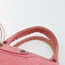 BALENCIAGA The First Hand Bag Leather 2way Pink 103208 6643 Auth fm5411V-9