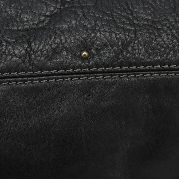 Chloe Paddington Hand Bag Leather Black Gold Silver Auth fm5413V