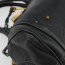 Chloe Paddington Hand Bag Leather Black Gold Silver Auth fm5413V-15
