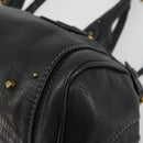 Chloe Paddington Hand Bag Leather Black Gold Silver Auth fm5413V-16