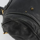 Chloe Paddington Hand Bag Leather Black Gold Silver Auth fm5413V-17