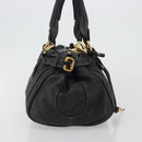 Chloe Paddington Hand Bag Leather Black Gold Silver Auth fm5413V-4