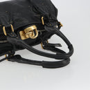 Chloe Paddington Hand Bag Leather Black Gold Silver Auth fm5413V-8