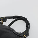 Chloe Paddington Hand Bag Leather Black Gold Silver Auth fm5413V-14