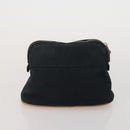 HERMES Hand Bag Canvas 2 Set Black Navy Auth fm5415-11