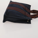 HERMES Hand Bag Canvas 2 Set Black Navy Auth fm5415-4