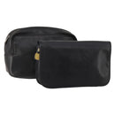 LOEWE Clutch Bag Leather 2 Set Black Auth fm5416-1
