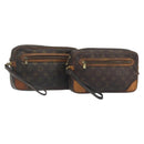 LOUIS VUITTON Monogram Marly Dragonne GM Clutch Bag 2 Set M51825 LV Auth fm5417-1