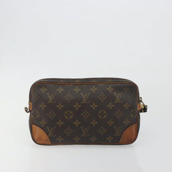 LOUIS VUITTON Monogram Marly Dragonne GM Clutch Bag 2 Set M51825 LV Auth fm5417