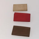 PRADA Wallet Leather 7 Set Red Black beige Auth fm5422-13