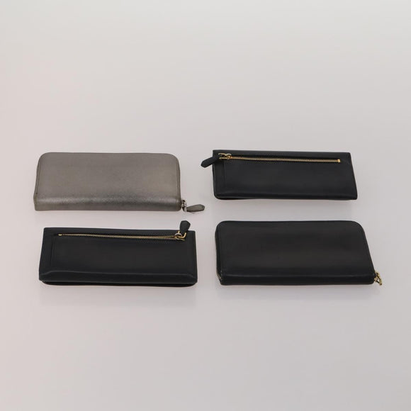 PRADA Wallet Leather 7 Set Red Black beige Auth fm5422
