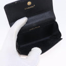 CHANEL Cambon Line Wallet Leather Caviar Skin 5 Set Black CC Auth fm5423-11