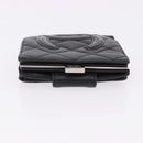 CHANEL Cambon Line Wallet Leather Caviar Skin 5 Set Black CC Auth fm5423-12