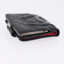 CHANEL Cambon Line Wallet Leather Caviar Skin 5 Set Black CC Auth fm5423-13