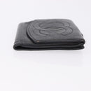 CHANEL Cambon Line Wallet Leather Caviar Skin 5 Set Black CC Auth fm5423-19