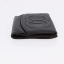 CHANEL Cambon Line Wallet Leather Caviar Skin 5 Set Black CC Auth fm5423-24