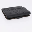 CHANEL Cambon Line Wallet Leather Caviar Skin 5 Set Black CC Auth fm5423-25