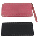 BOTTEGAVENETA INTRECCIATO Wallet Leather 4 Set Pink Brown black Auth fm5424-3