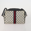 GUCCI GG Supreme WebSherry Line Sherry Line Bag PVC 2 Set Beige Navy Auth fm5425-3