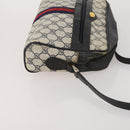 GUCCI GG Supreme WebSherry Line Sherry Line Bag PVC 2 Set Beige Navy Auth fm5425-4
