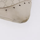GUCCI GG Canvas Guccissima Shoulder Bag Leather White Gold 145781 Auth fm5430-11