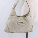GUCCI GG Canvas Guccissima Shoulder Bag Leather White Gold 145781 Auth fm5430-22
