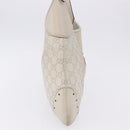 GUCCI GG Canvas Guccissima Shoulder Bag Leather White Gold 145781 Auth fm5430-5