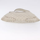 GUCCI GG Canvas Guccissima Shoulder Bag Leather White Gold 145781 Auth fm5430-9