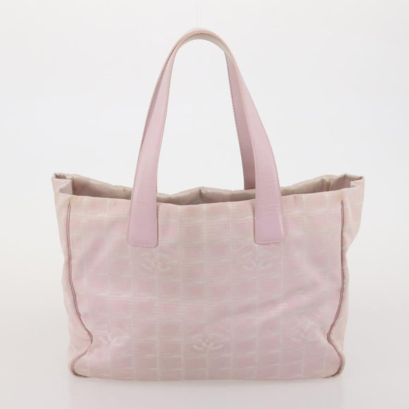 CHANEL New Travel Line Tote Bag Nylon 2 Set Black Pink CC Auth fm5434