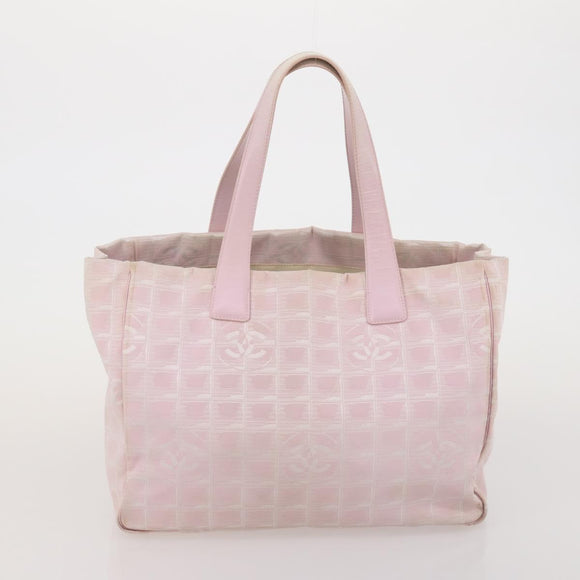 CHANEL New Travel Line Tote Bag Nylon 2 Set Black Pink CC Auth fm5434