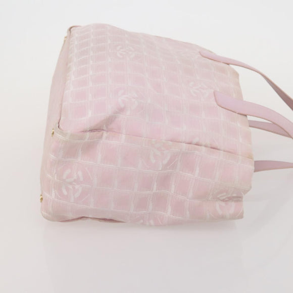 CHANEL New Travel Line Tote Bag Nylon 2 Set Black Pink CC Auth fm5434