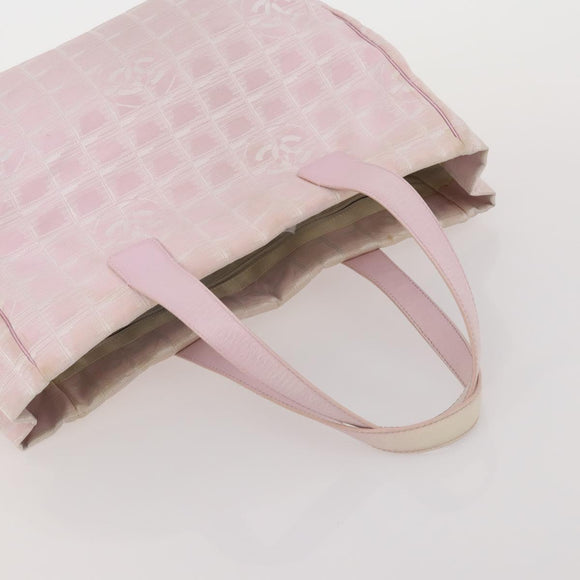 CHANEL New Travel Line Tote Bag Nylon 2 Set Black Pink CC Auth fm5434