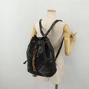 GUCCI Bamboo Backpack Leather Black Gold 003 2855 0043 Auth fm5435-24
