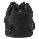 GUCCI Bamboo Backpack Leather Black Gold 003 2855 0043 Auth fm5435-2