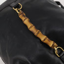 GUCCI Bamboo Backpack Leather Black Gold 003 2855 0043 Auth fm5435-7