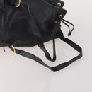 GUCCI Bamboo Backpack Leather Black Gold 003 2855 0043 Auth fm5435-9