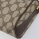 GUCCI GG Supreme Web Sherry Line Bag PVC Beige Gold 89 02 018 Auth fm5436-9