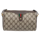 GUCCI GG Supreme Web Sherry Line Bag PVC Beige Gold 89 02 018 Auth fm5436-13