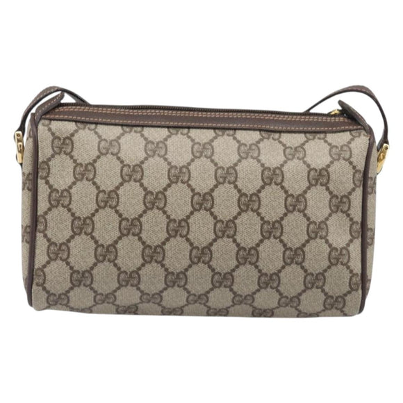 GUCCI GG Supreme Web Sherry Line Bag PVC Beige Gold 89 02 018 Auth fm5436