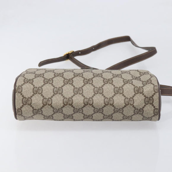 GUCCI GG Supreme Web Sherry Line Bag PVC Beige Gold 89 02 018 Auth fm5436