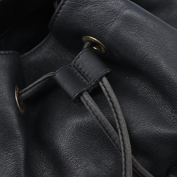 GUCCI Bamboo Backpack Leather Black Gold 003 2058 0016 Auth fm5437
