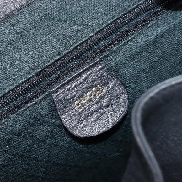GUCCI Bamboo Backpack Leather Black Gold 003 2058 0016 Auth fm5437