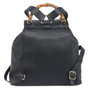 GUCCI Bamboo Backpack Leather Black Gold 003 2058 0016 Auth fm5437-2