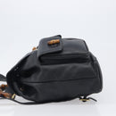 GUCCI Bamboo Backpack Leather Black Gold 003 2058 0016 Auth fm5437-4