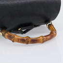 GUCCI Bamboo Backpack Leather Black Gold 003 2058 0016 Auth fm5437-7