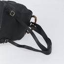 GUCCI Bamboo Backpack Leather Black Gold 003 2058 0016 Auth fm5437-8