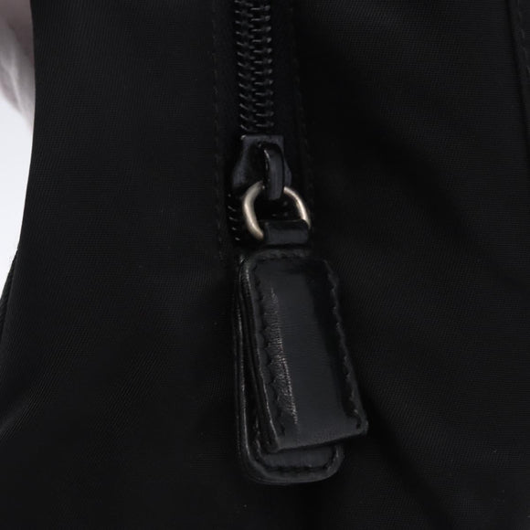 PRADA Chain Shoulder Bag Nylon Black Silver Auth fm5438