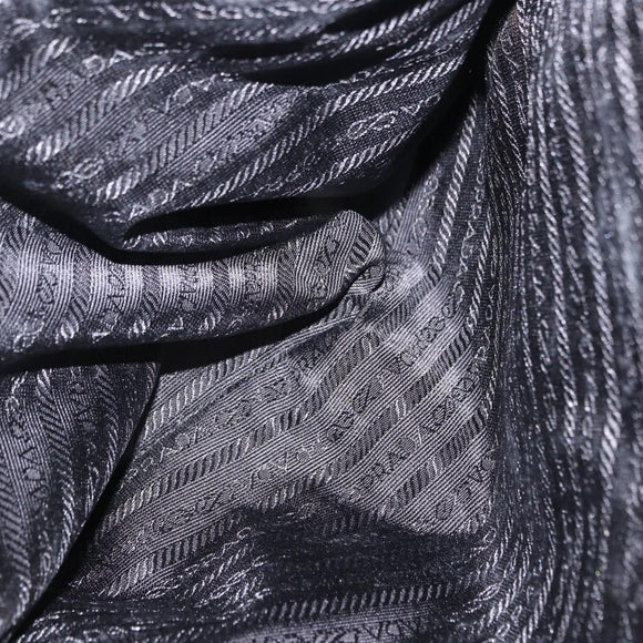 PRADA Chain Shoulder Bag Nylon Black Silver Auth fm5438